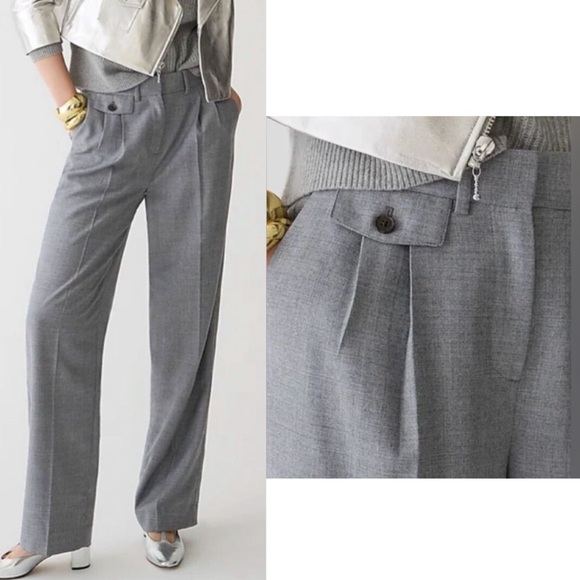 J. Crew Pants - J. Crew Collection Wool-Blend Pleated Wide Leg Trouser Pants Sz 16